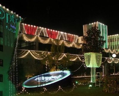 PTCL Head Quarters illuminated on the 69th Independence Day