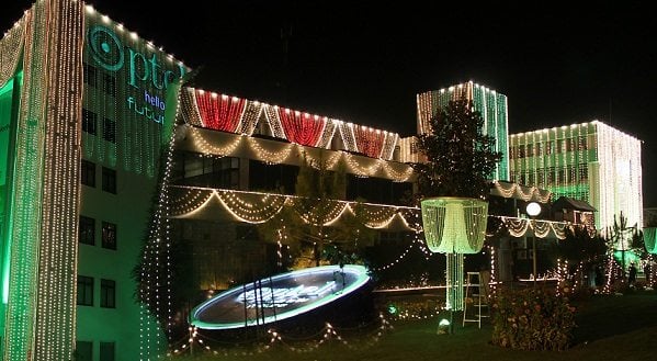 PTCL Head Quarters illuminated on the 69th Independence Day
