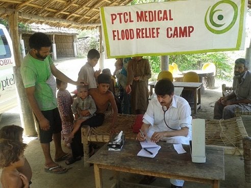 PTCL reaches out to flood affectees by setting-up medical camps