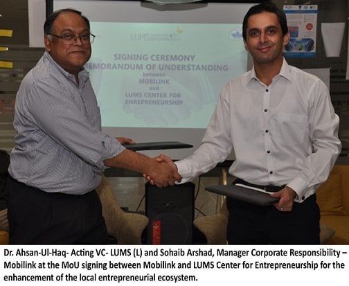 Mobilink partners with LUMS to enhance entrepreneurial eco-system