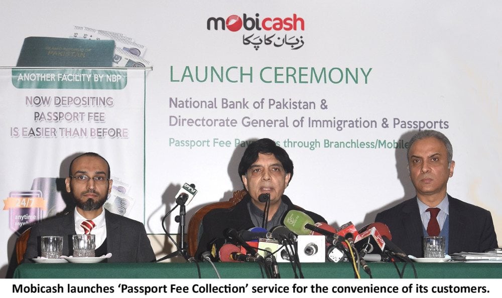 National Bank of Pakistan & Directorate General of Immigration & Passport launch ‘Passport Fee Collection’ Service in Collaboration with Mobicash