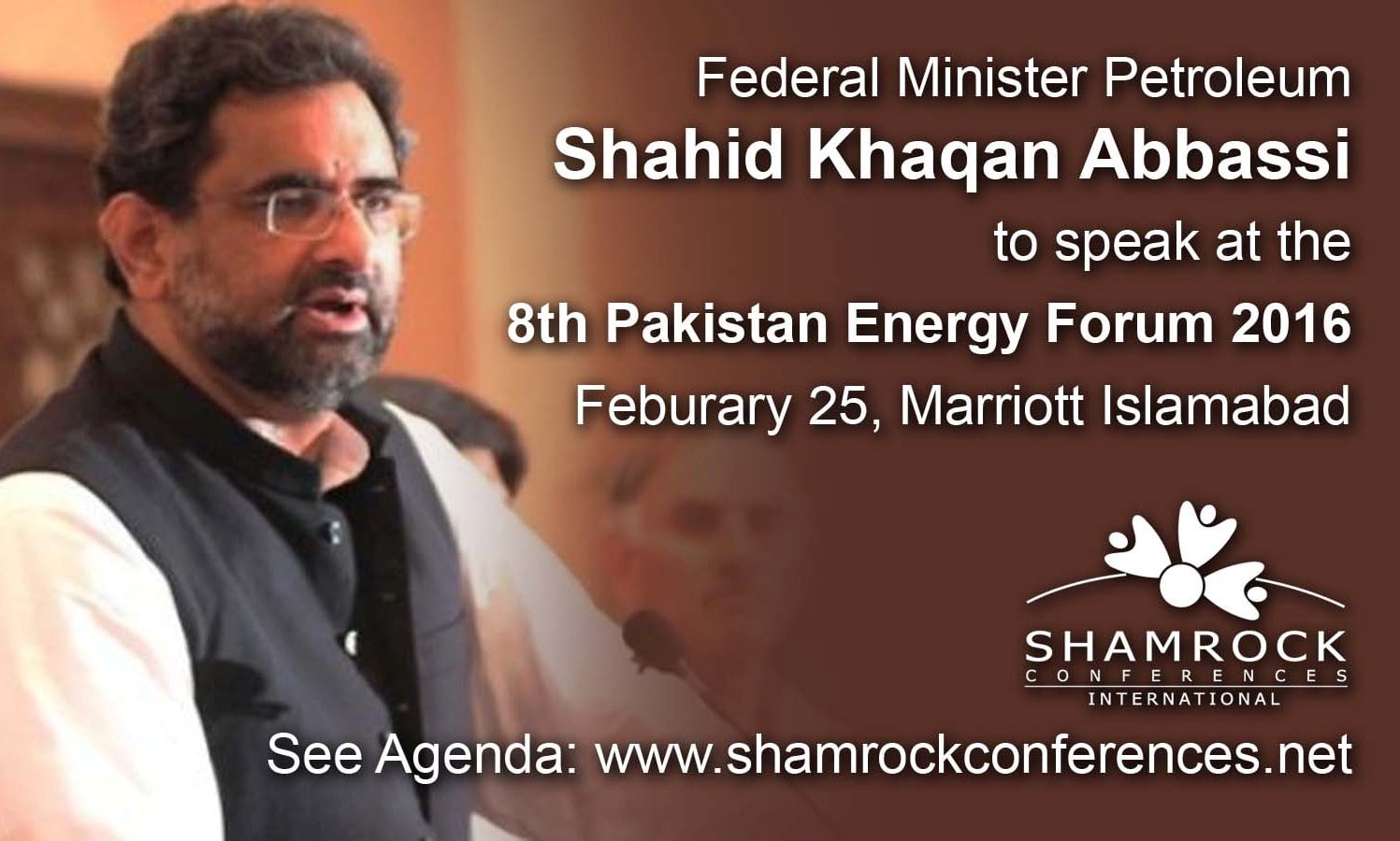 Minister Shahid Khaqan Abbasi to deliver Keynote at Pakistan Energy