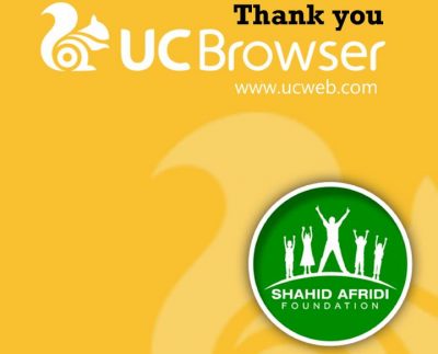UC BROWSER SELECTS SHAHID AFRIDI FOUNDATION