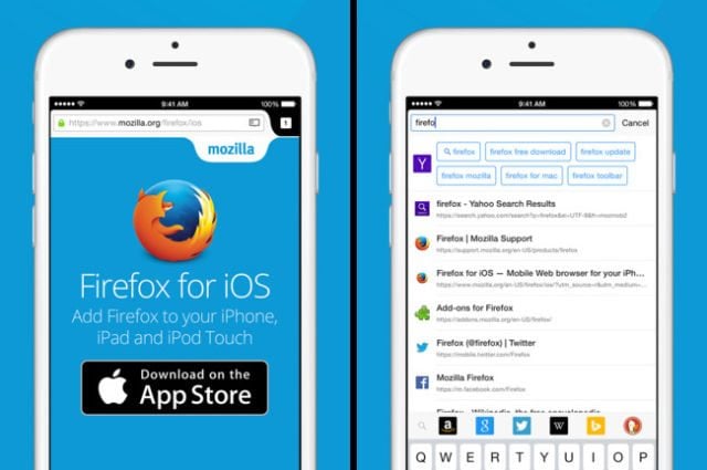 Firefox for iOS now available in a unique search