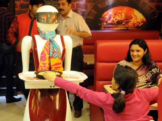 The reason behind is a rob­otic waitress in the restaurant and serving food to the diners. The remarkable thing is that this robot
