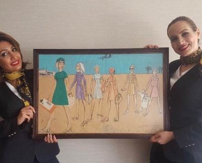 Original 1960’s Gulf Air Uniform Sketch Donated to the Airline
