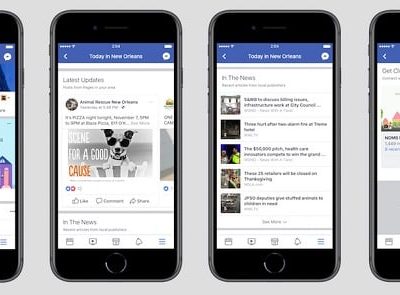 Facebook is testing a new local news and events section called “Today In”