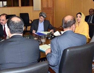 MOS IT and Telecom Mrs Anusha Rehman while chairing 38th board of directors meeting of Pseb here at Islamabad today dated 5th April 2018