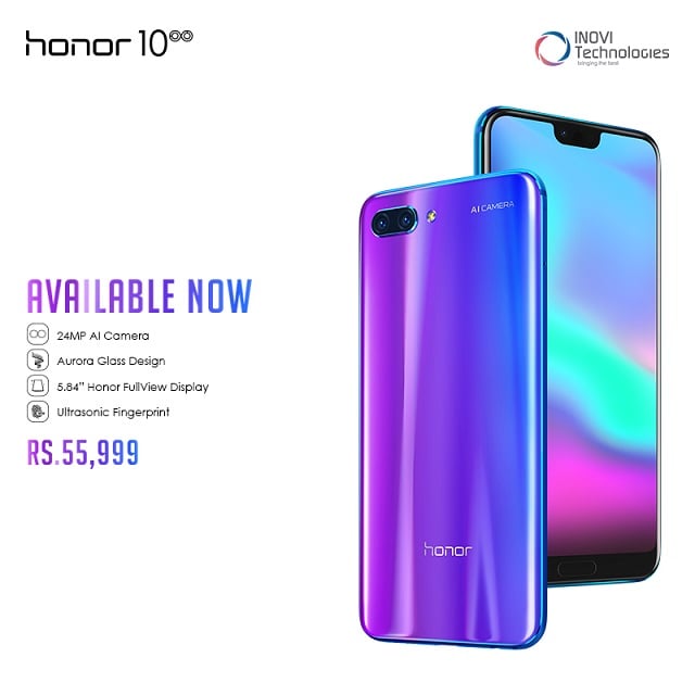Honor 10 launched its Flagship Model with 5.84-inch Notched Display, AI Camera & Color-Changing Design