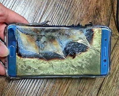 The galaxy s7 edge catches fire