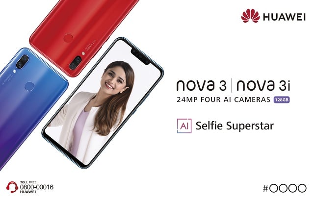 Huawei launches AI Selfie Superstar Nova 3 / 3i in Pakistan