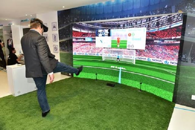 Nokia demonstrate new 5G use case with virtual reality football game at GITEX 2018