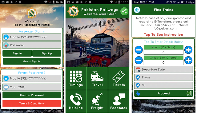 Pakistan Railway new app now allows a user the feature of Real-Time Tracking