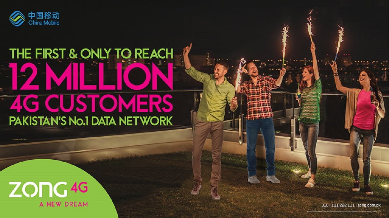 Zong has upwards of 12Million 4G subscribers in Pakistan which is a great feat