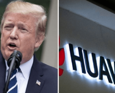 Trump says : “We’re not going to do business with Huawei.”