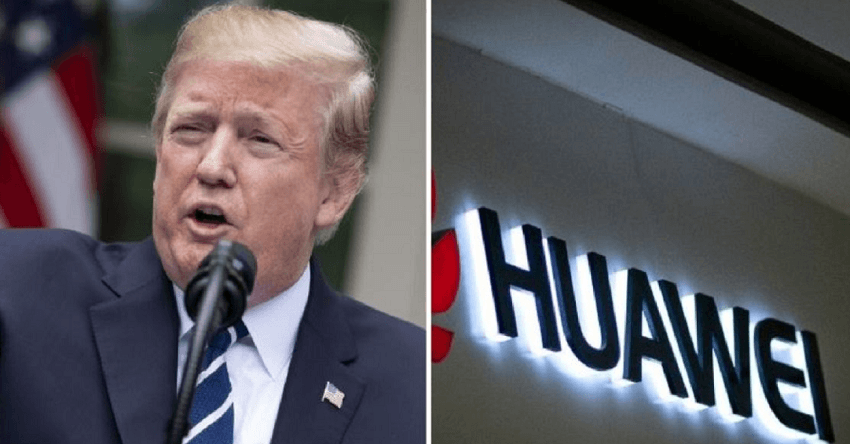 Trump says : “We’re not going to do business with Huawei.”