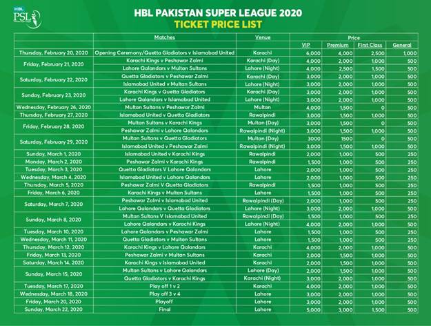 PSL tickets are available