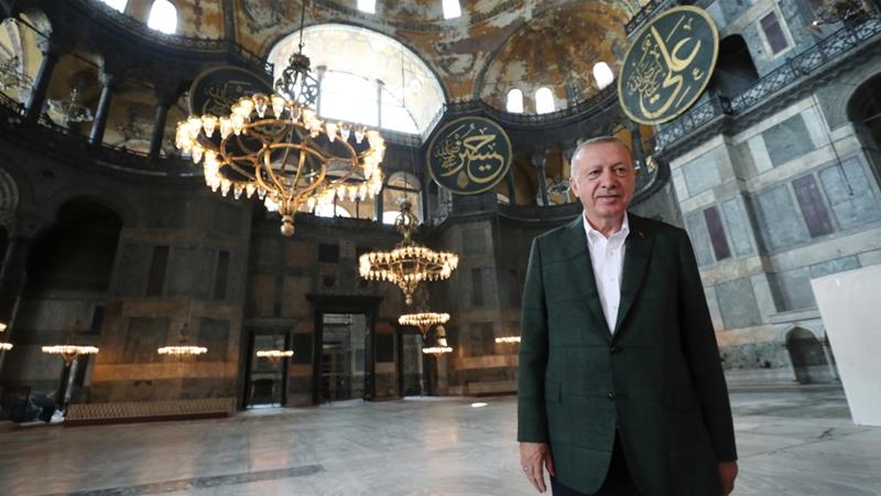 Erdogan Joins People In Historical Prayer At Hagia Sophia
